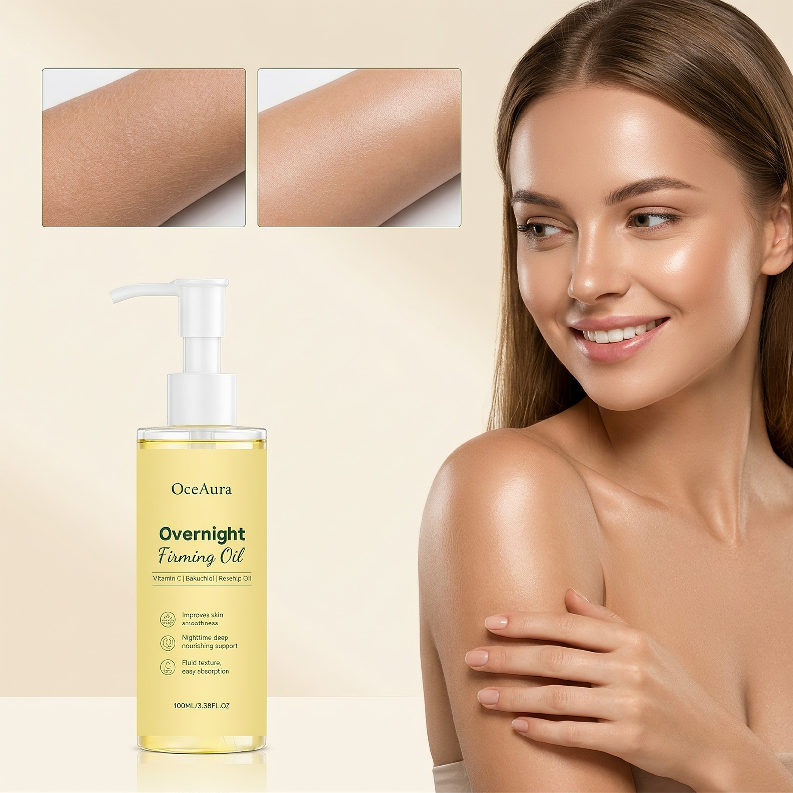 Face Oil Rosehip - OceAura|Overnight Firming Oil|Smooth Skin Nourish Skincare