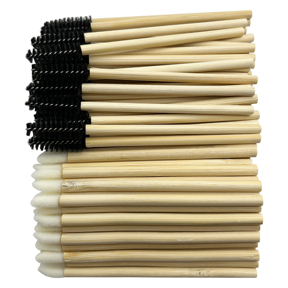 Lip Balm - 50/100pcs Lip Brushes Kits Bamboo Handle